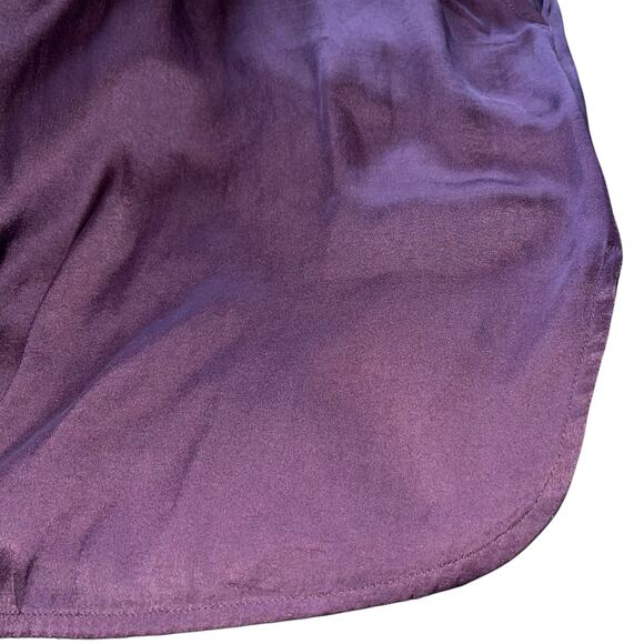 Vince Button Up Shirt Dress Eggplant Cinched Waist - Picture 5 of 8